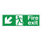 Fire Exit Arrow Down Left - Rigid (400mm x 150mm) - FEADLR